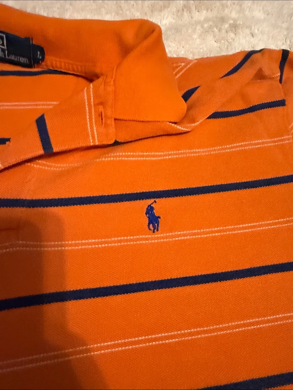 Polo by Ralph Lauren Orange Striped Polo Shirt
